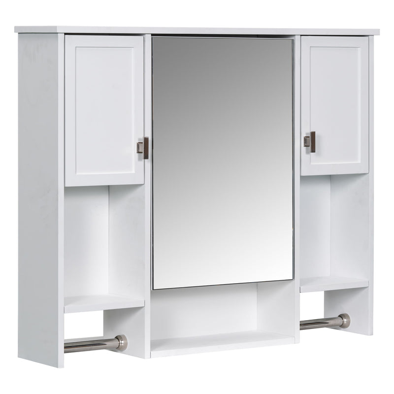Wall Mounted Bathroom Storage Cabinet With Mirror, Medicine Cabinet With Towel Bar