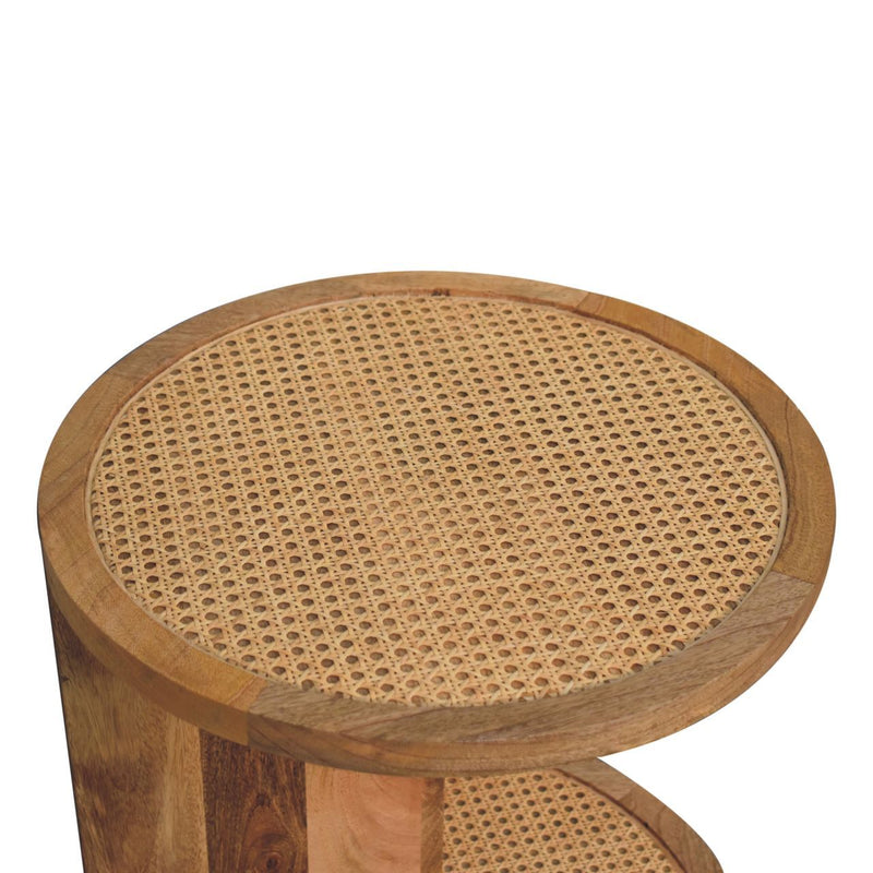 Close Knit Corner End Table - Oak