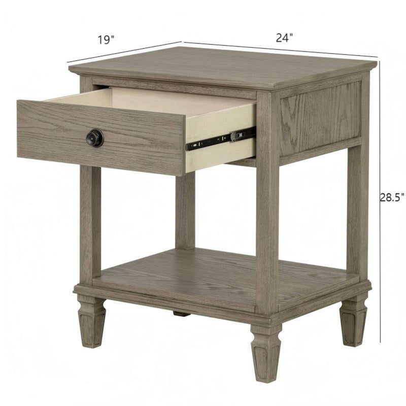 Victoria - Bedside Table With Drawer And Shelf