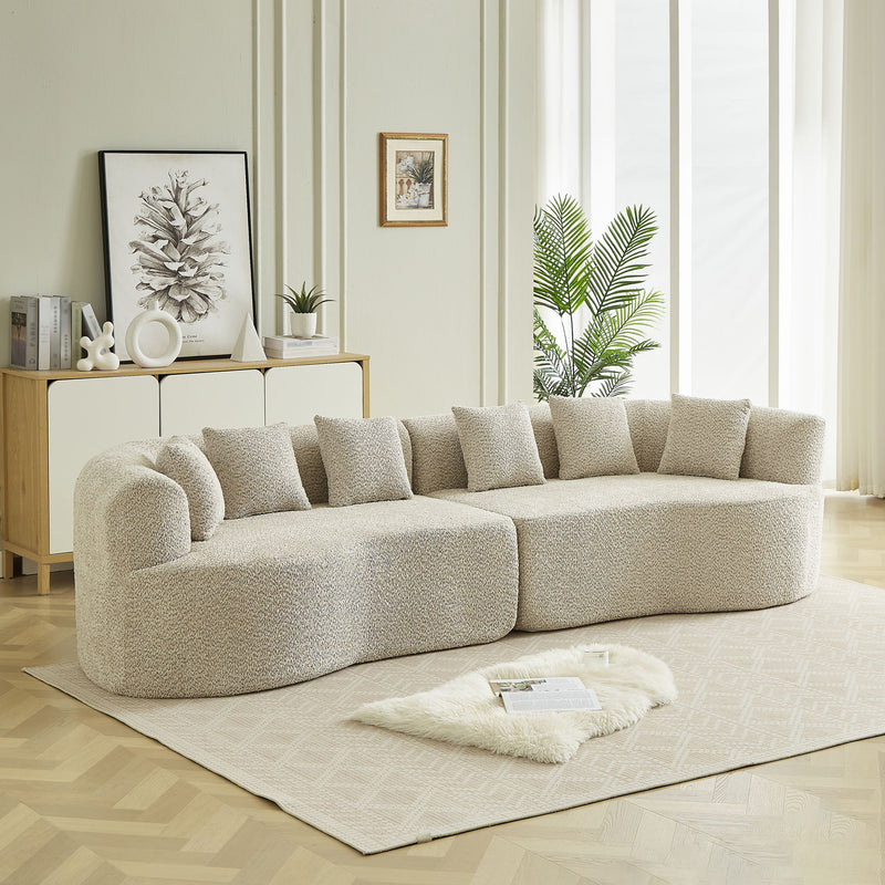 Curved Sectional Sofa With 6 Pillows