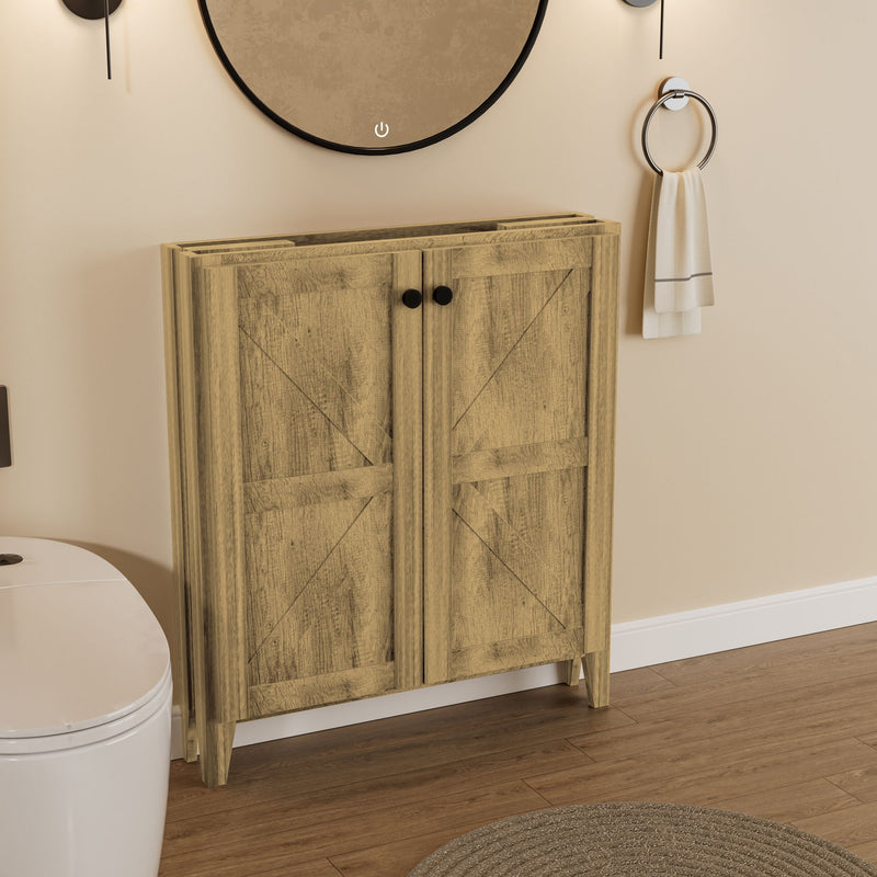 Folding Floor Cabinet With Sink - Antique Gray