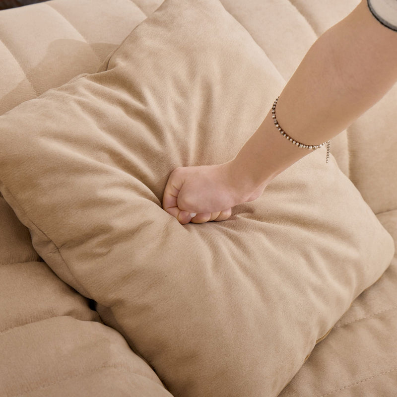 Oversized 2 Seater Loveseat With 2 Decor Throw Pillows, Deep Seat Sofa For Living Rooms