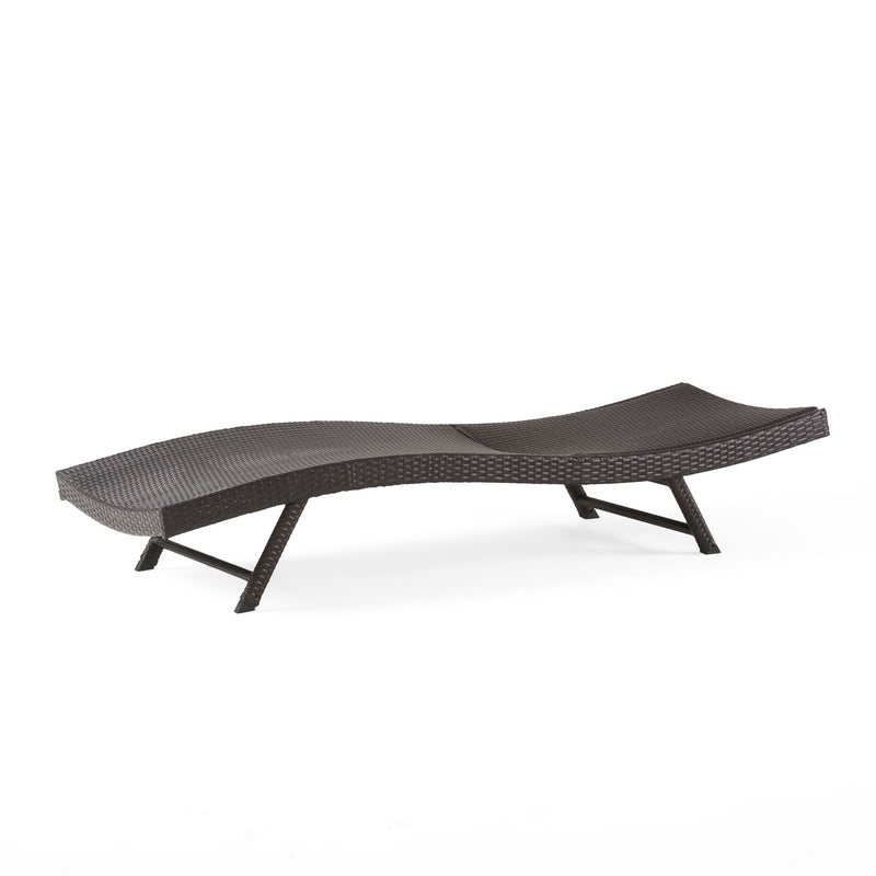 Kauai - Modern Style Pe Wicker Chaise Lounge - Brown Multi