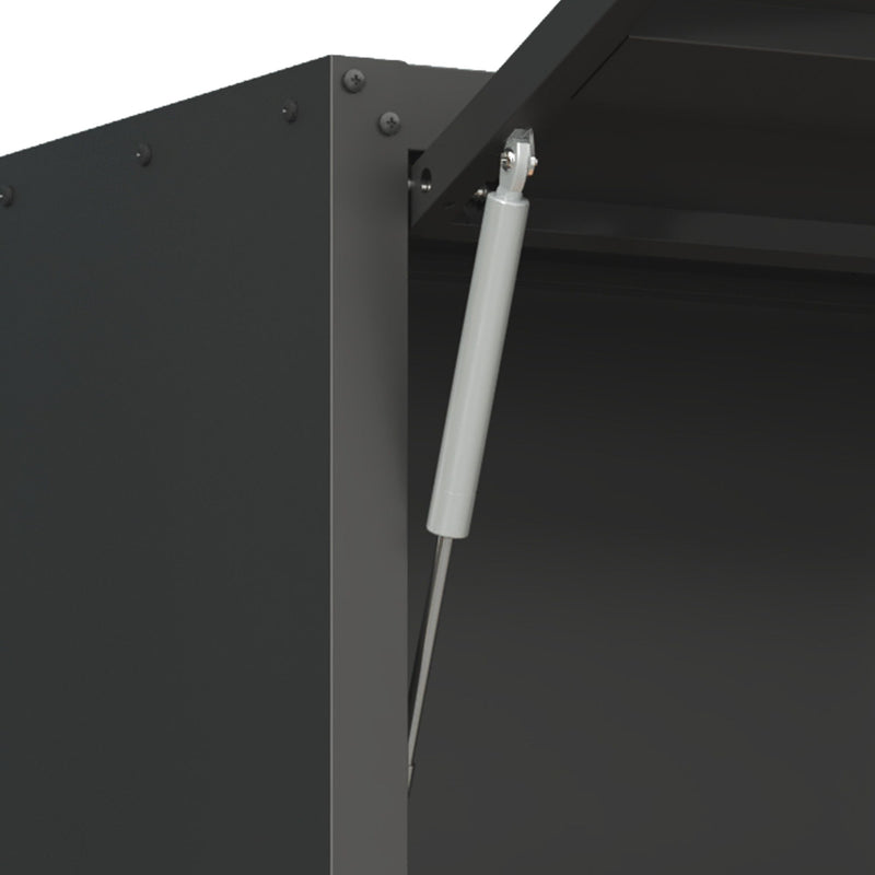 Heavy Duty, Metal Wall Mounted Tool Storage Cabinet Steel Metal Garage Storage Cabinet - Black / Gray