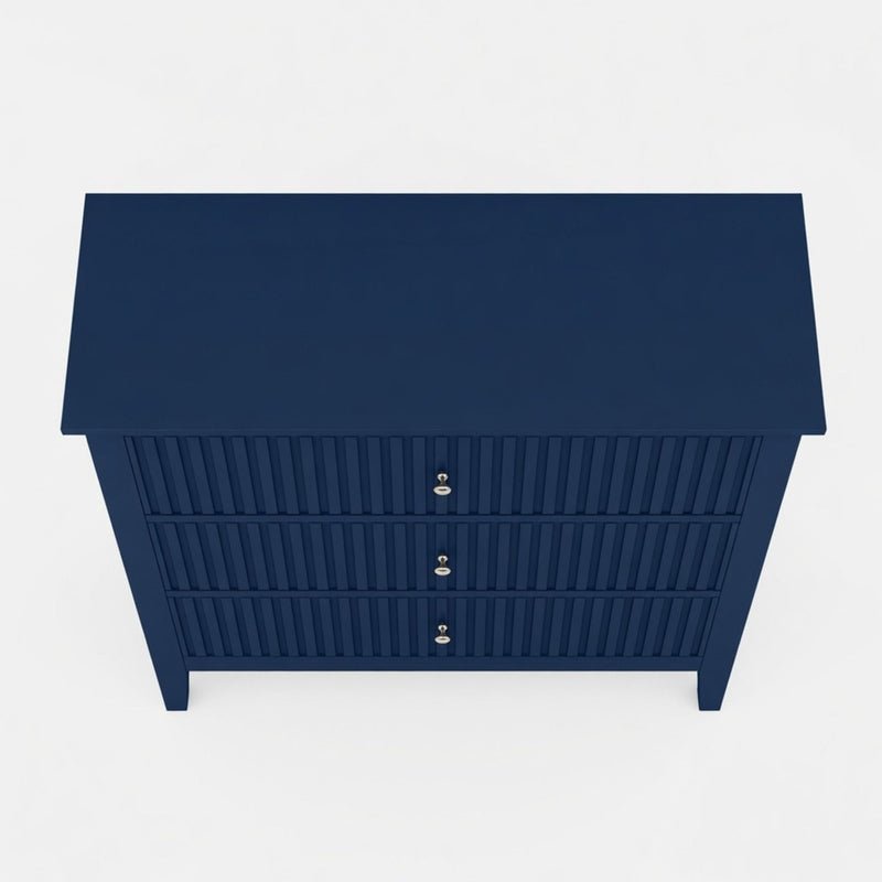 Fluted 3 Drawer Nightstand With Soft Close Slides