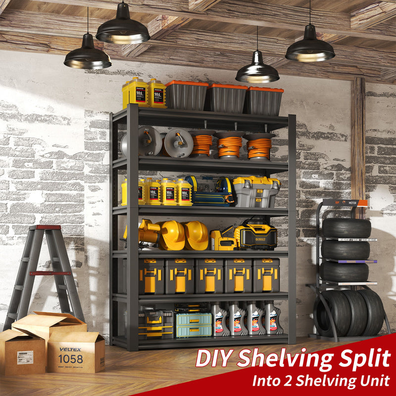 Industrial Heavy Duty Metal Garage Shelving Unit, Adjustable Storage Rack