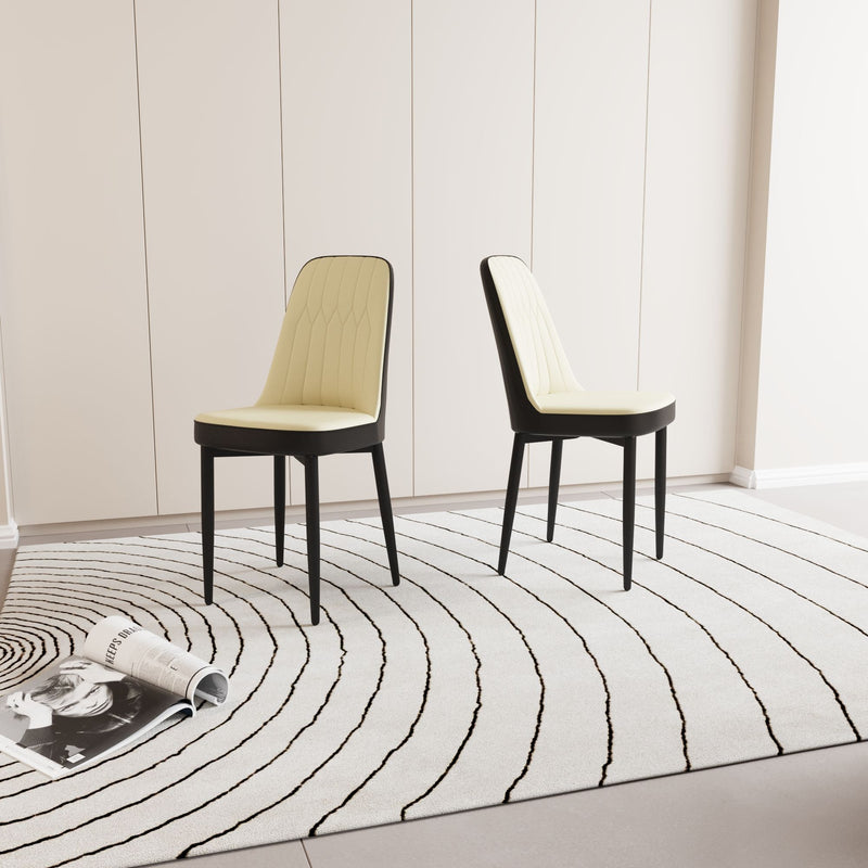 Modern Dining Chair With Cushions And Metal Legs