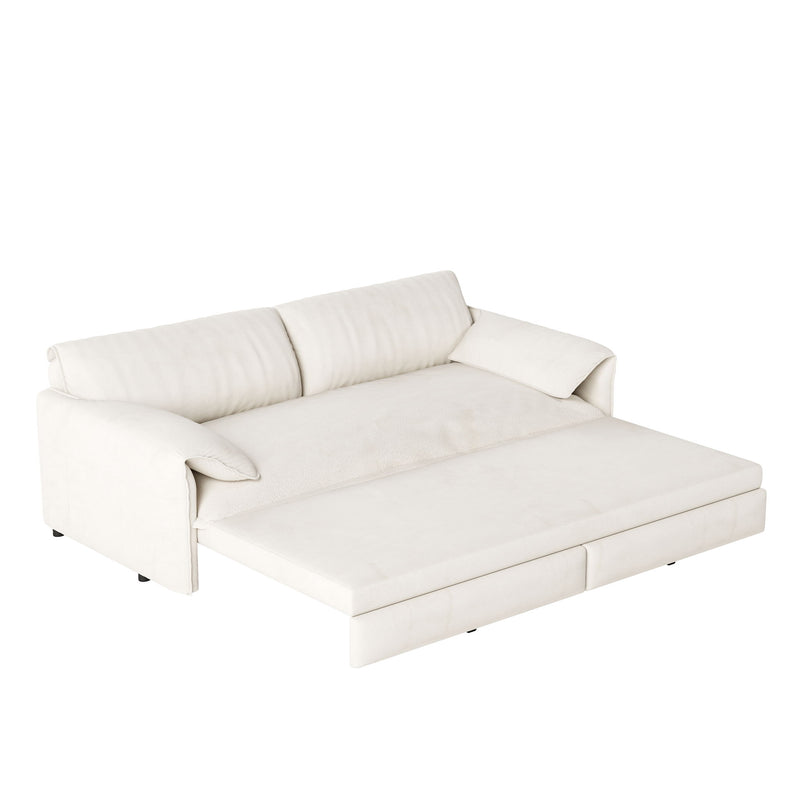 Queen Pull Out Sofa Bed With Side Storage