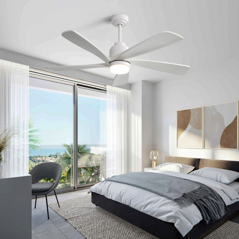 52" Ceiling Fan With Dimmable LED Light, 5 Blades, Reversible DC Motor, Smart Remote Control - White