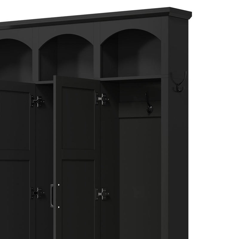 Classic Arched Design Hall Tree With 3 Hidden Storage