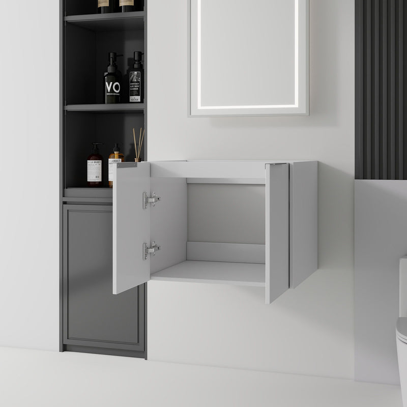 Floating Bathroom Vanity Cabinet With Soft Close Double Doors, Spacious Interior Storage, Wall Mounted, Cabinet Only