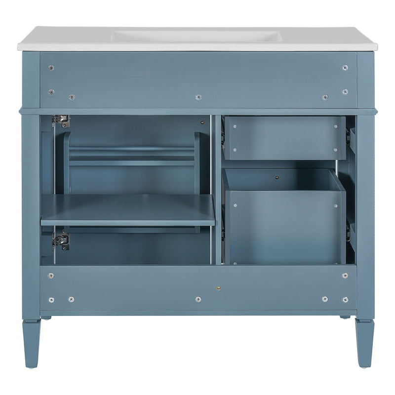 Bathroom Vanity With Top Sink, 2 Drawers And Tip Out Drawer