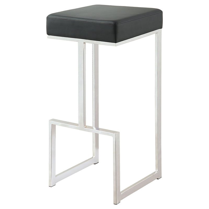 Upholstered Bar Stool With High-Shine Legs