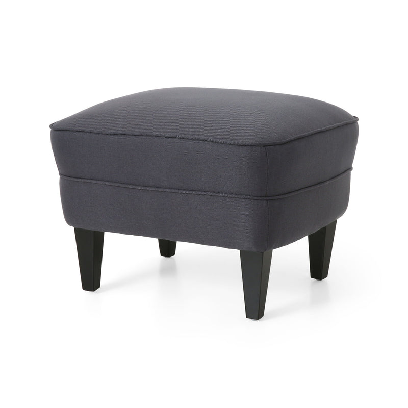 Enchante, Living Room Set With Tufted Back Club Chair And Ottoman - Gray