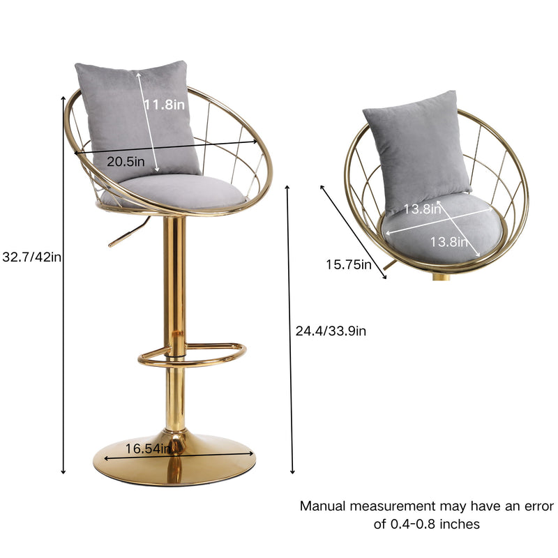 Unique Design Bar Chair, 360 Degree Rotation, Adjustable Height, Suitable For Dining Room And Bar