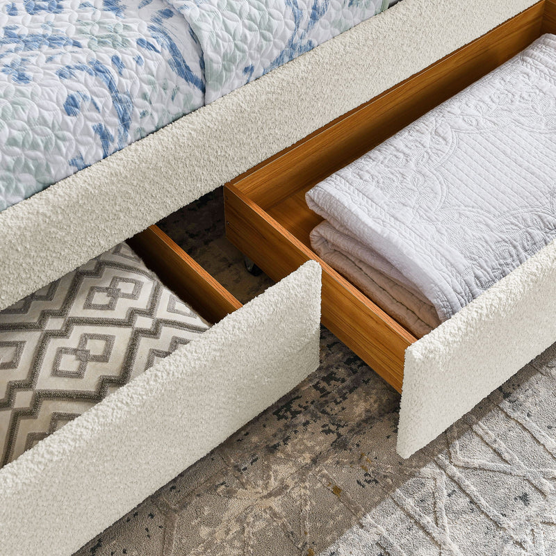 Upholstered Daybed & 2 Drawers