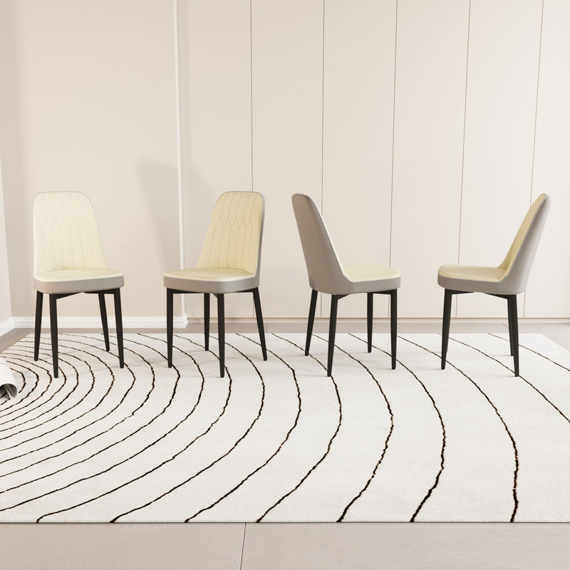 Modern Dining Chair With Cushions And Metal Legs