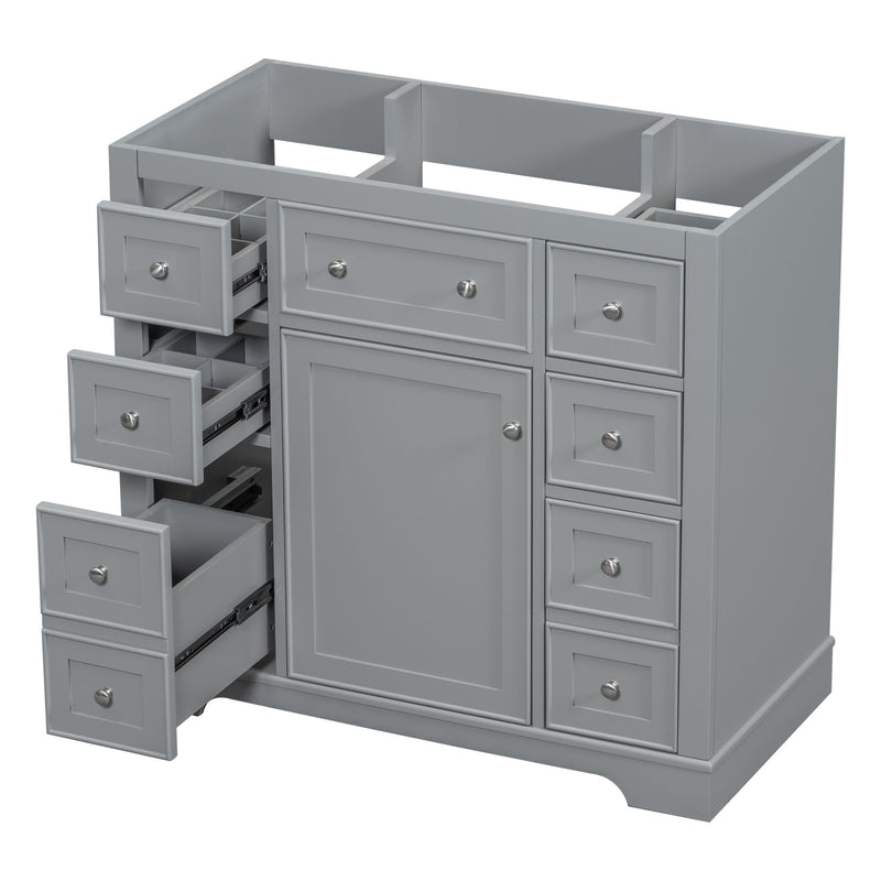 Modern Bathroom Vanity Base Only With 1 Cabinet And 6 Drawers