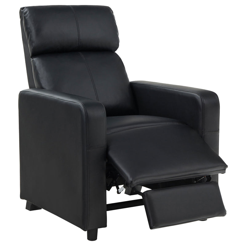 Warren - 4 Seater Home Theater With Wedge Console Recliners - Black