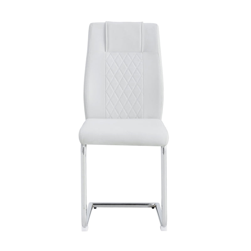 Modern Dining Chairs With Padded Seat, Metal Legs