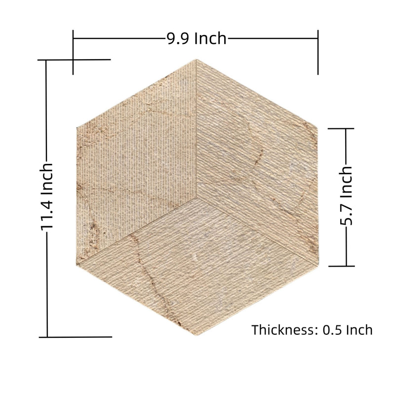 Hexagon Natural Marble Polished Tile For Wall And Floor (Set of 12)