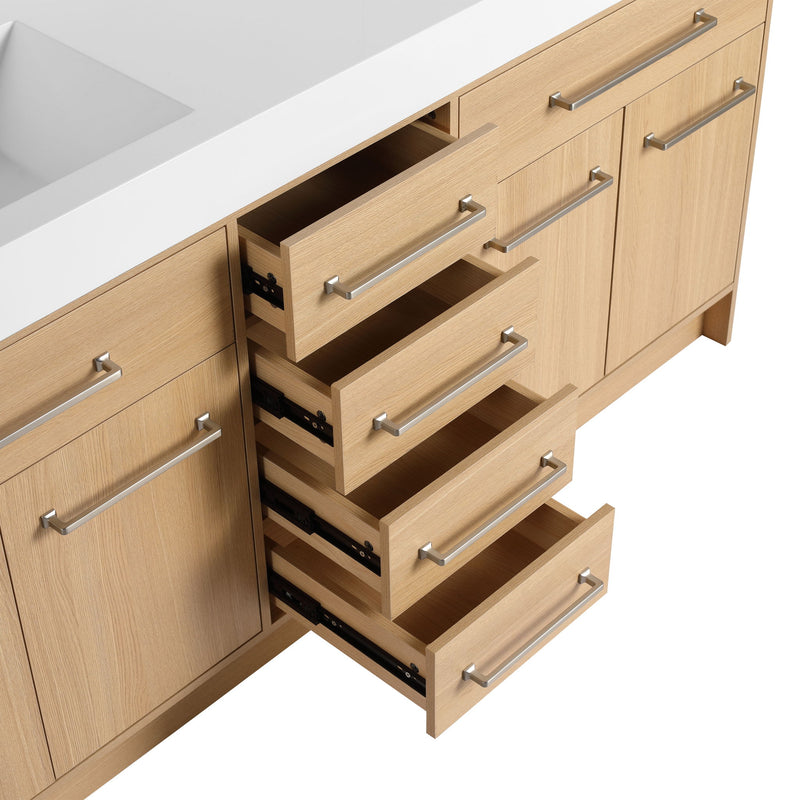 Freestanding Bathroom Vanity With Resin Sink, Soft-Closing Doors And Drawers