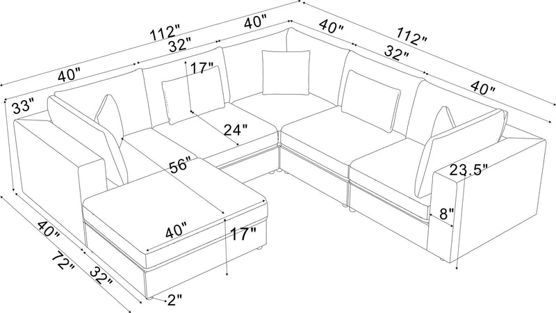 Upholstered Modular Sectional & Custom Configuration