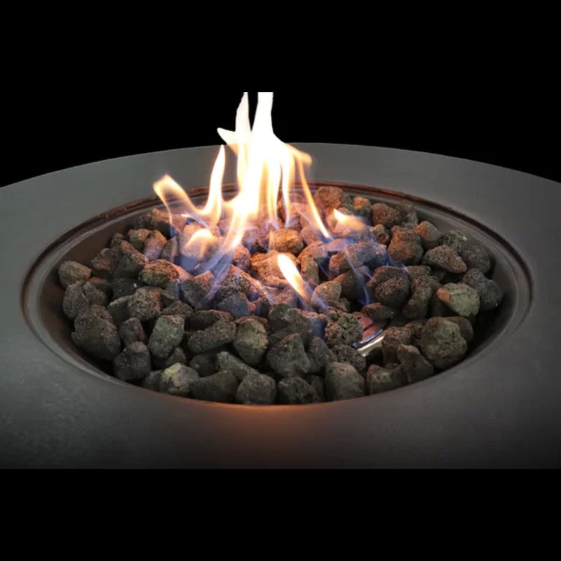 Fibre Reinforced Propane Gas Outdoor Fire Pit Table With Lid - Charcoal
