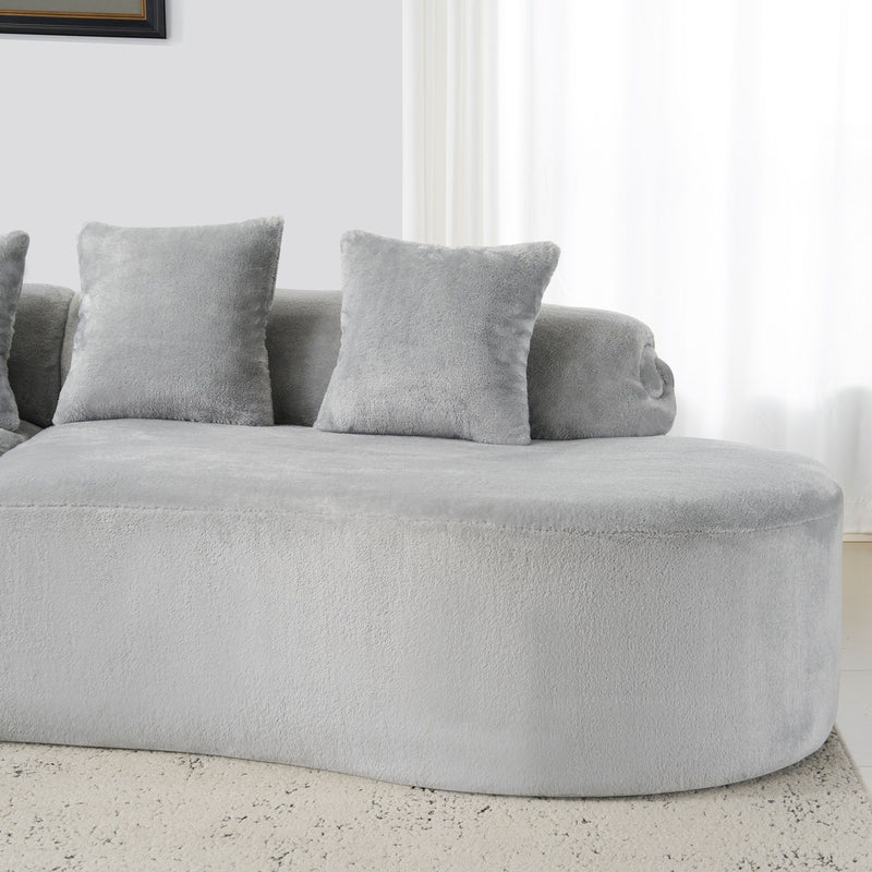 Modern Curved Sofa With Pillows