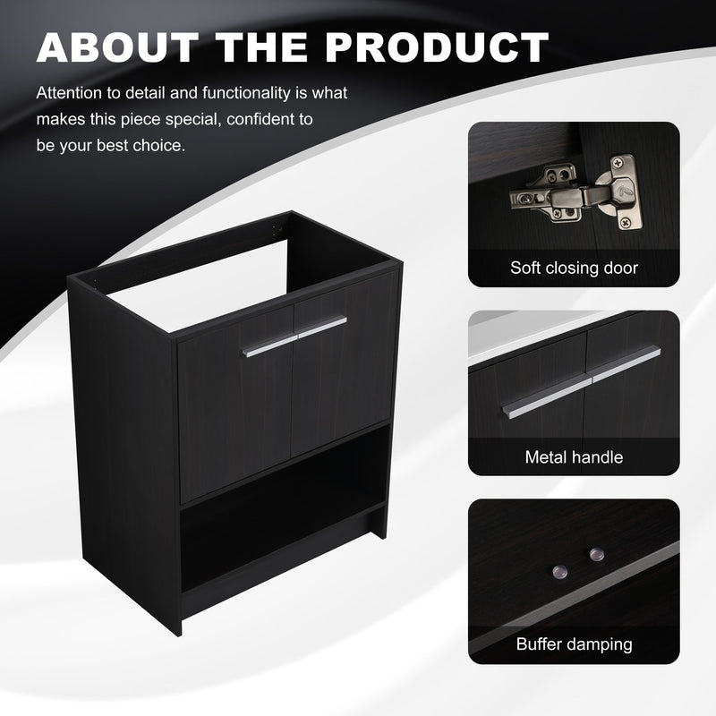 Modern Freestanding Bathroom Vanity With 2 Doors