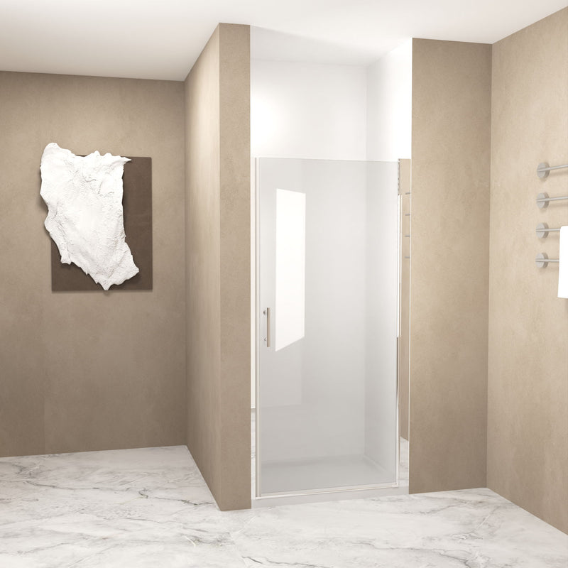 Shower Door With Explosion Proof Safety Film, Half Frame Design - Chrome