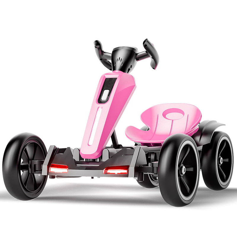 Electric Kids Pedal Go Kart With Adjustable Seat, Foldable Design