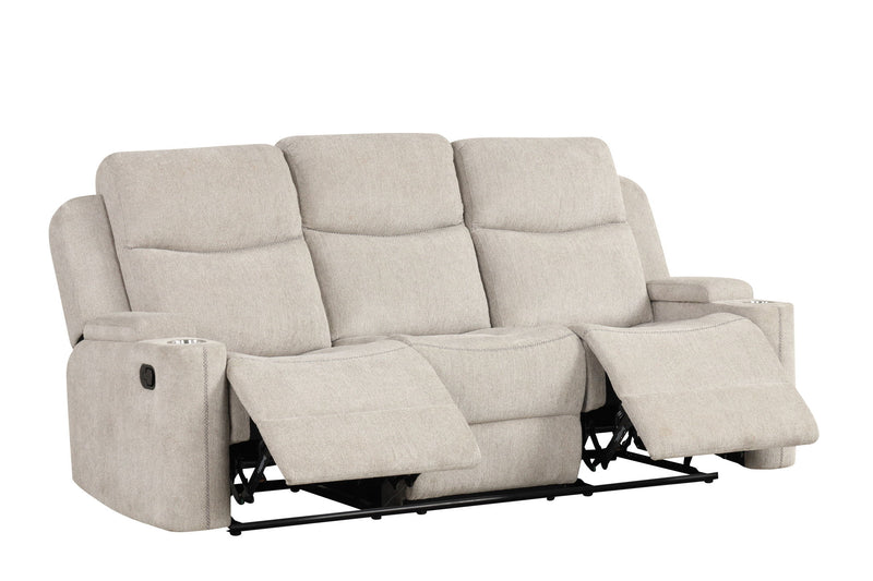 Galya - 3 Piece Living Room Set Sofa Loveseat Chair - Light Gray