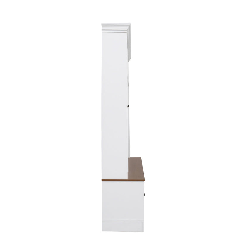 Hall Tree With Shoe Storage Bench, Entryway Coat Rack With 5 Hooks