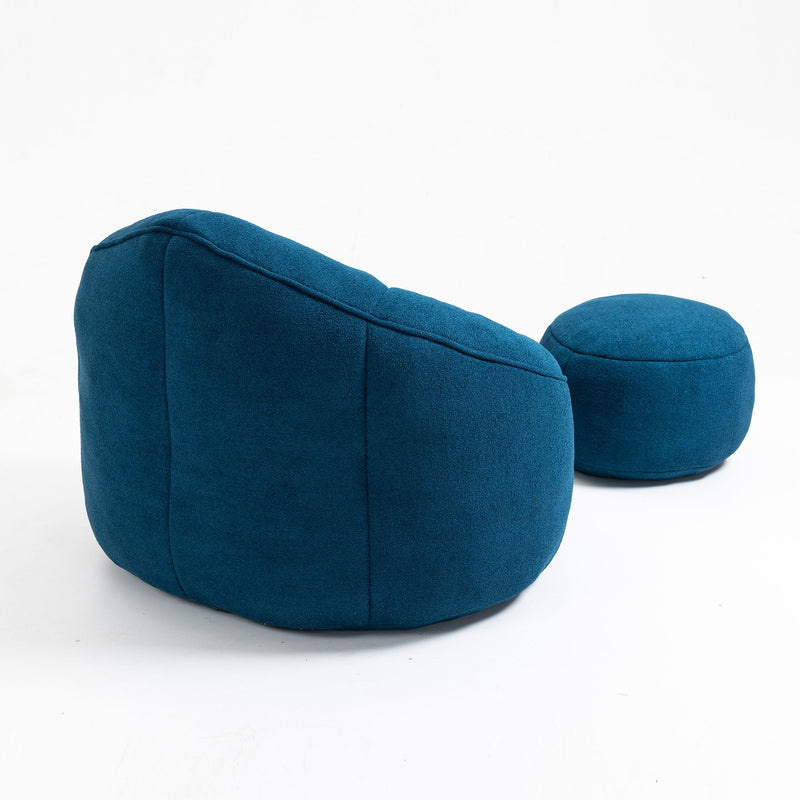 Bedding Bean Bag Sofa Chair High Pressure Foam With Footrest