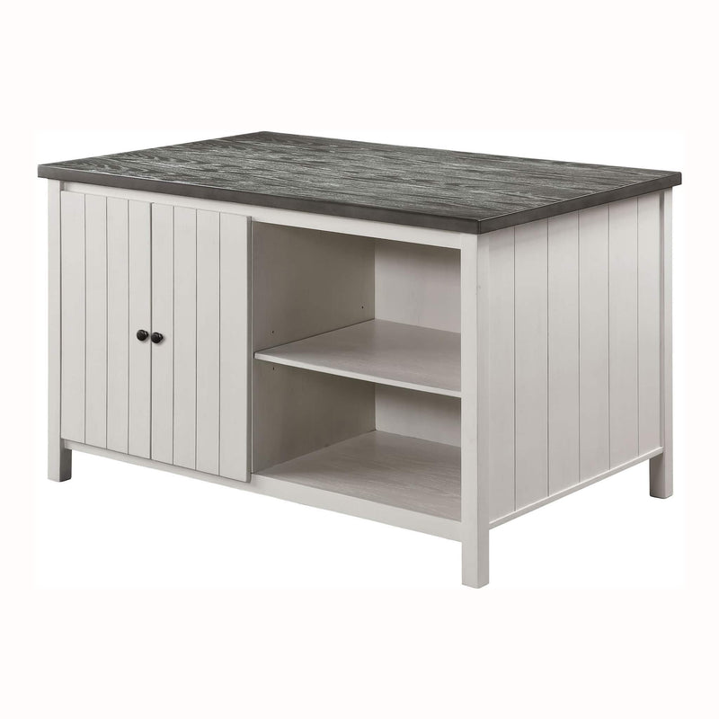 Counter Height Dining Table With Storage Cabinet Base - Dark Gray / Off White / Off White / Gray