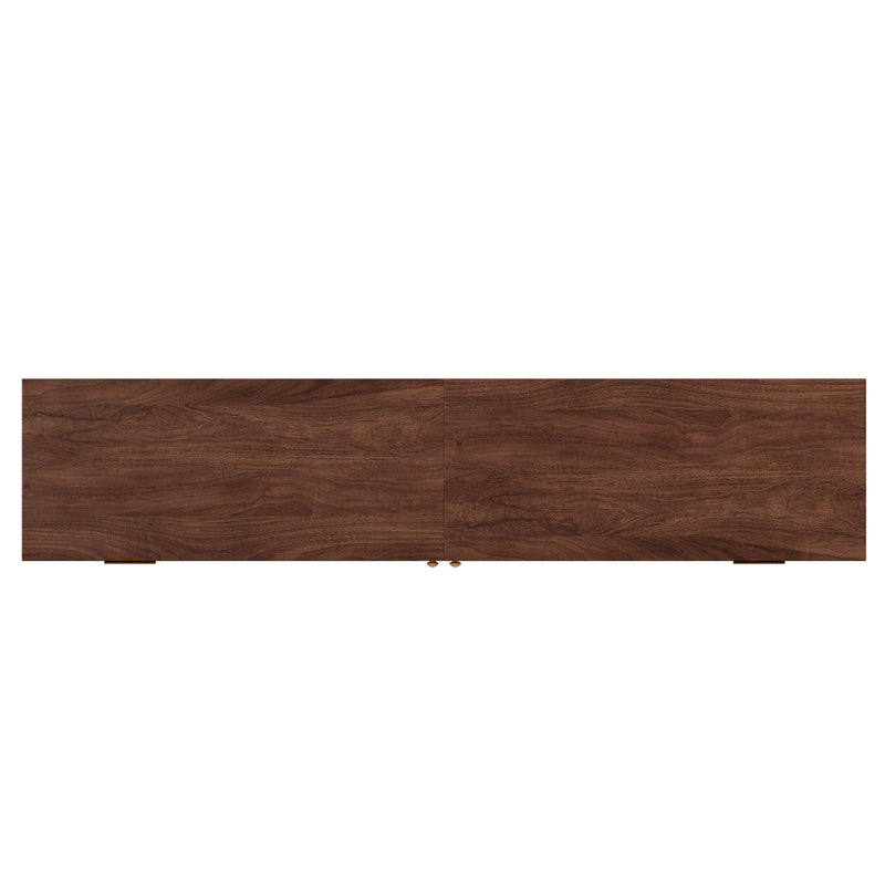 70" TV Stand With Doors For TVs Up To 80", Media Console With 4 Drawers & Cable Holes - Dark Brown