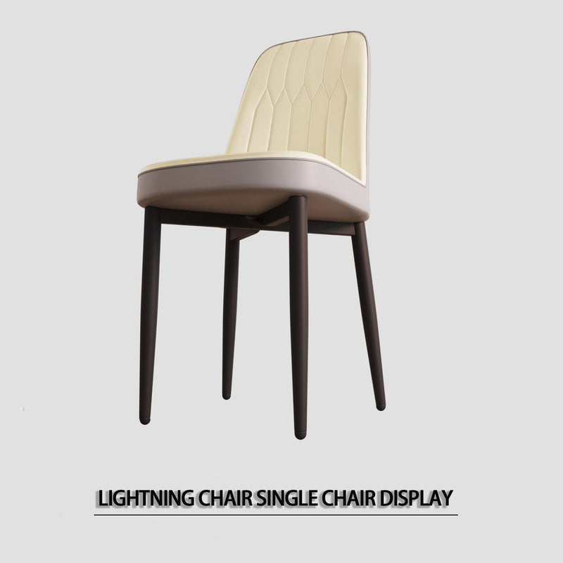 Modern Dining Chair With Cushions And Metal Legs