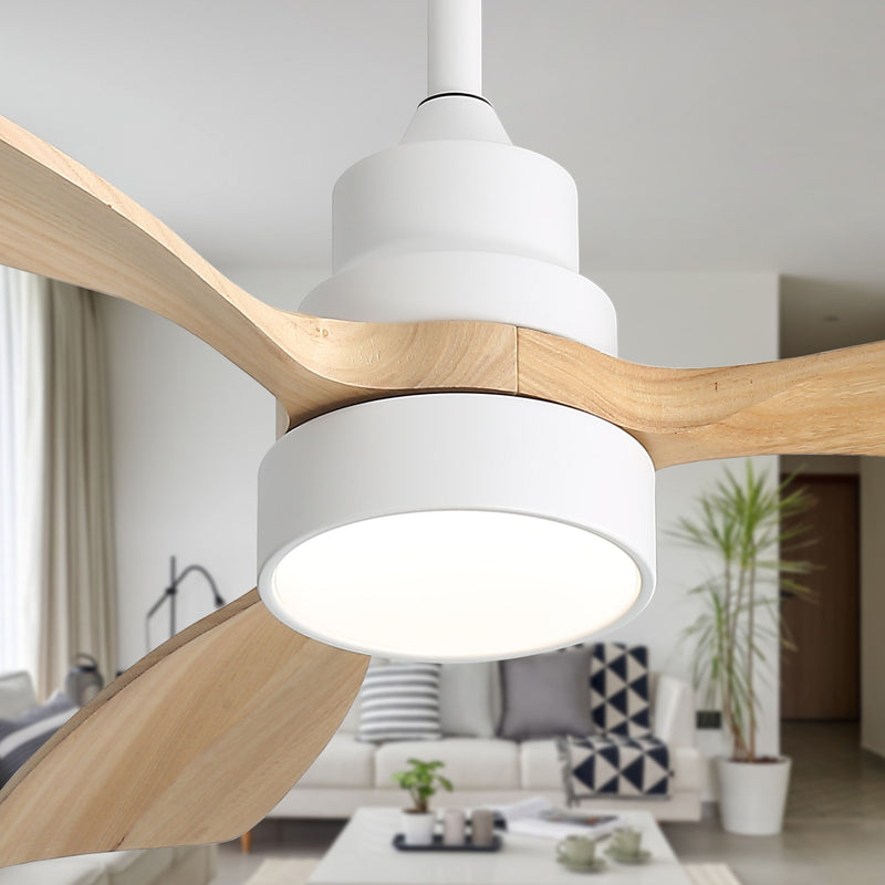 48" Ceiling Fan With Light, Dual Mount (Flush / Downrod), Dimmable LED, Quiet DC Motor, 3 Blades