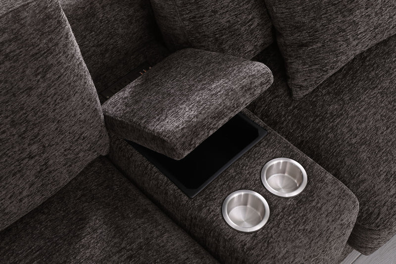 Nyeisha - Piece Upholstered Sofa & Chaise - Coffee
