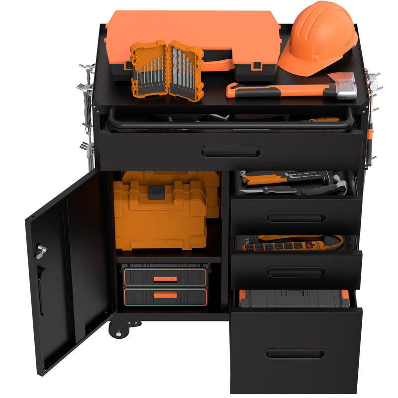 Rolling Tool Cabinet Heavy Duty Garage Storage With Lockable Doors