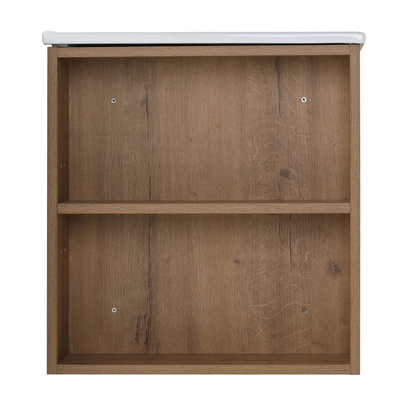 Wall Mounted Bathroom Vanity With Open Shelf, 29" Size (Vanity Only) - Imitative Oak
