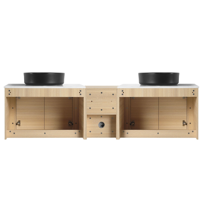 Mounted Bathroom Vanity With Art Sink, 1 Storage Shelf, Soft Close Door