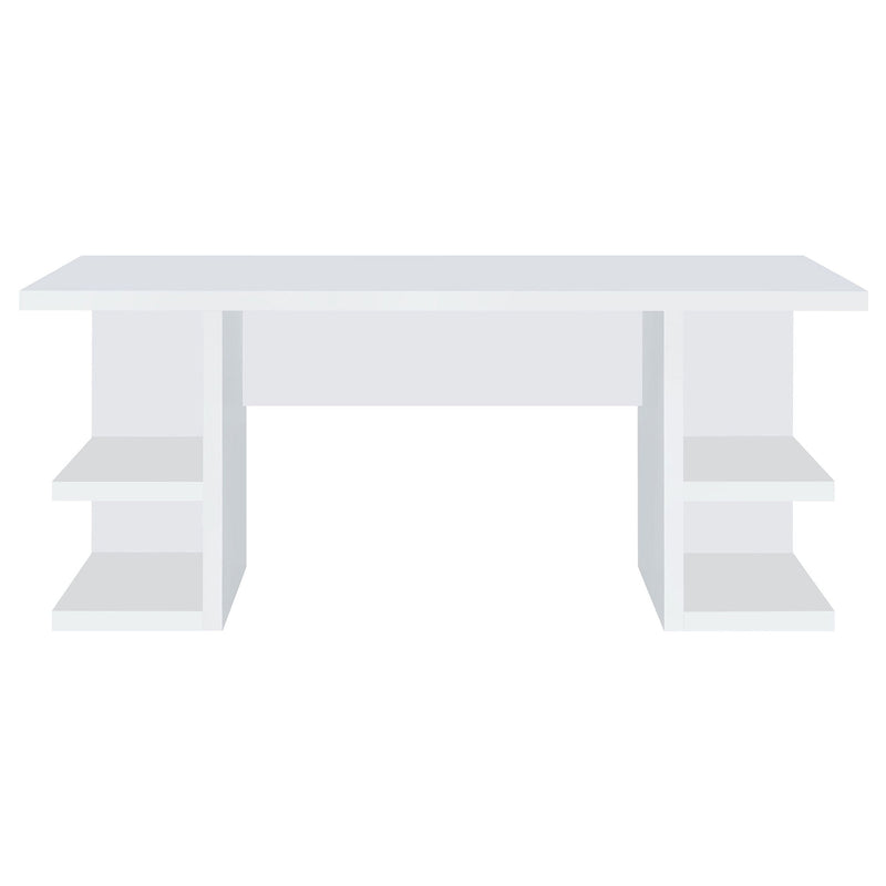 Hannah - 4 Shelf Writing Desk With Open Shelving - White