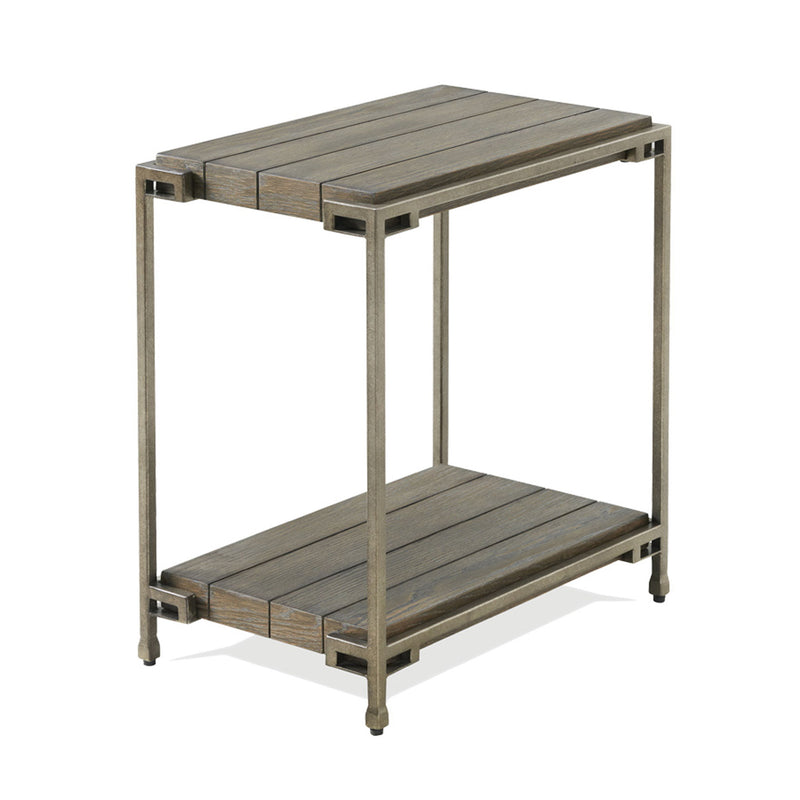 Corbeta - 3 Piece Metal Frame Wood Living Room Coffee Table And 2 Chairside Tables Set, Aged Graphite - Brown
