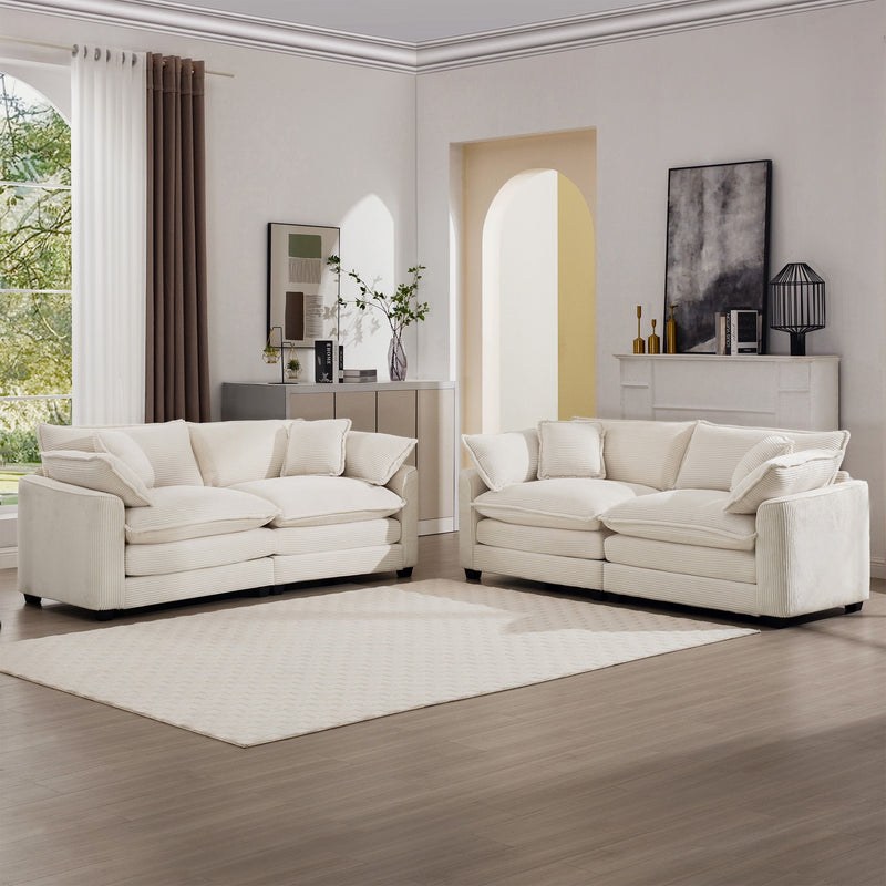 Elegant Oversized Sectional Sofa Set With Deep Seats And Flexible Layout