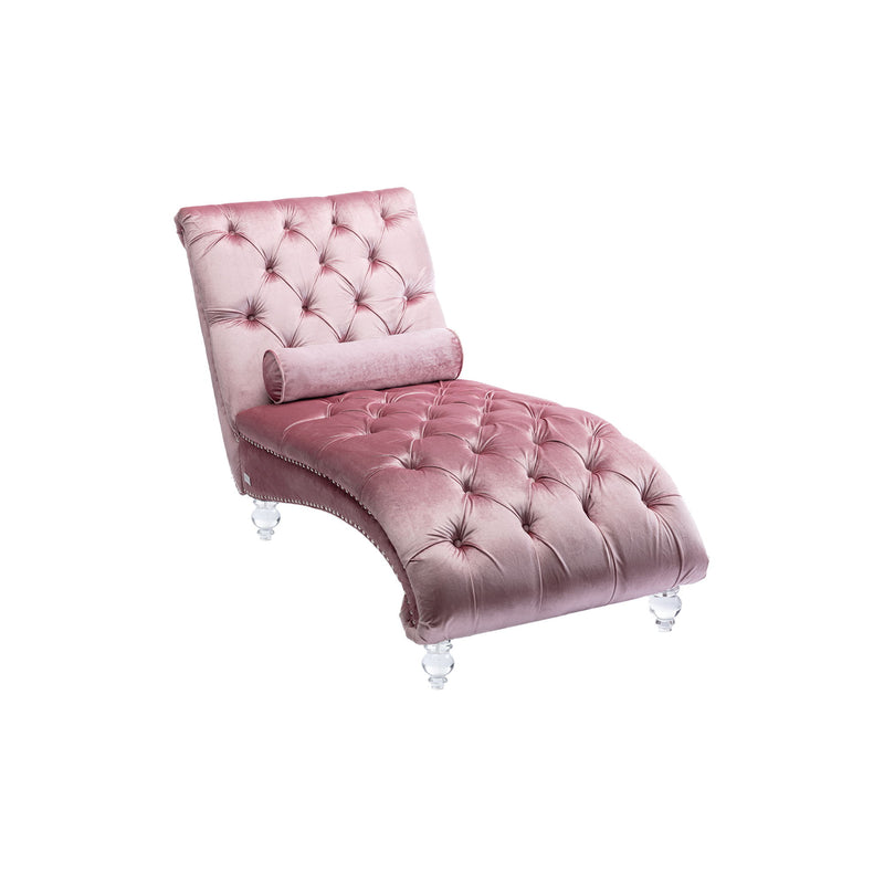 Chaise Lounge Indoor, Button Tufted Upholstered Chaise Lounge Chair With Pillow