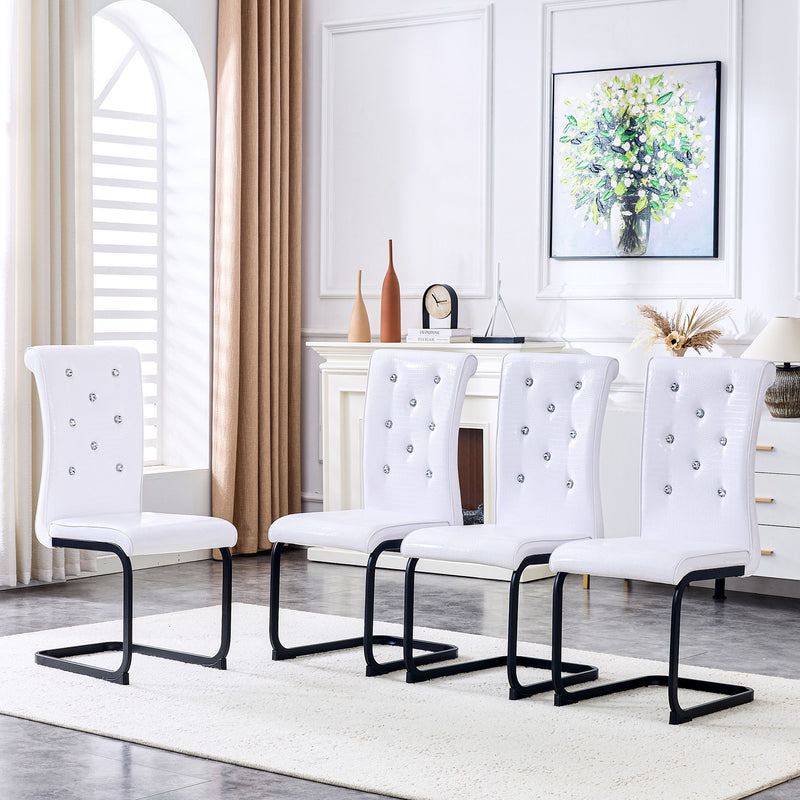 Alligator Skin Upholstered Dining Chairs