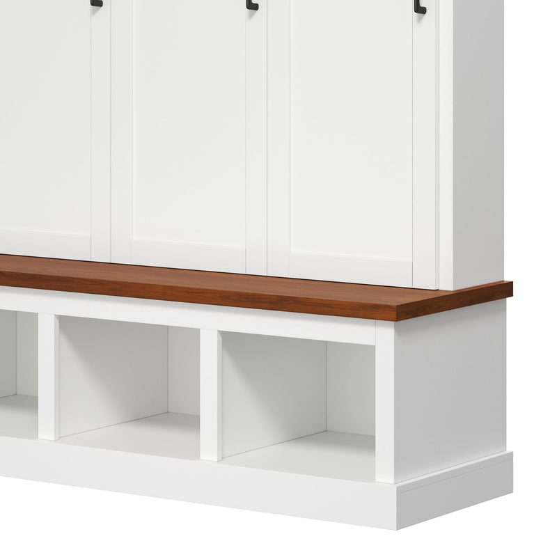 Classic Arched Design Hall Tree With 3 Hidden Storage