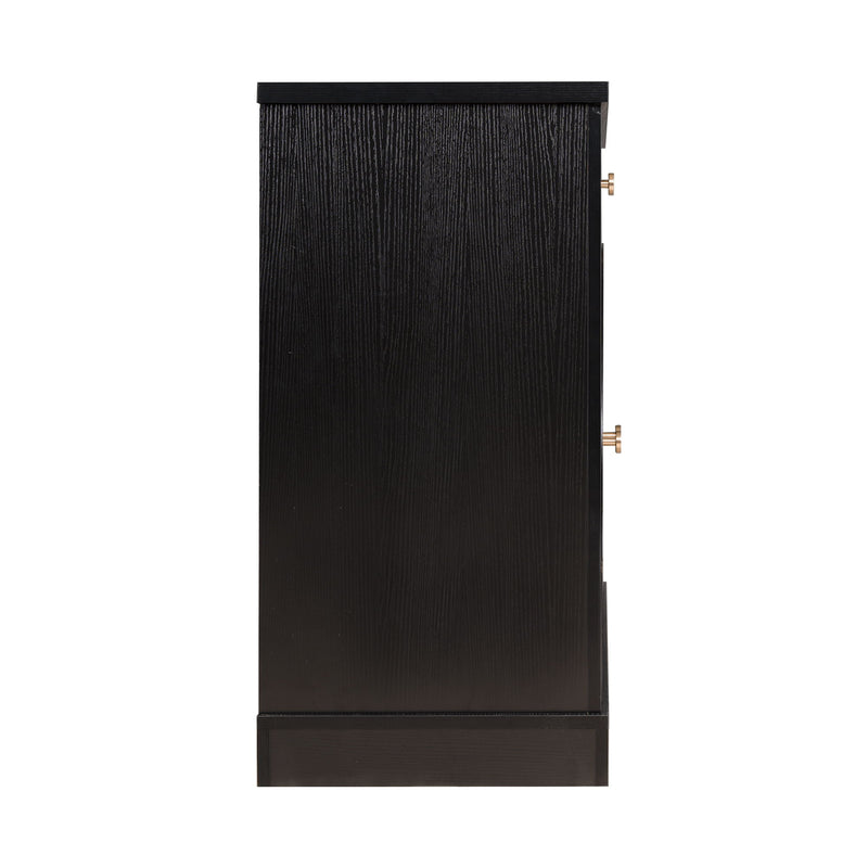 Sideboard Cabinet With 1 Drawer And 2 Arched Doors With Adjustable Shelves For Entryway - Black